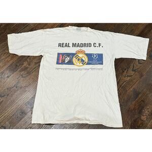 Vintage 90s Real Madrid T-Shirt Mens Size 2XL XXL Soccer Champions League
